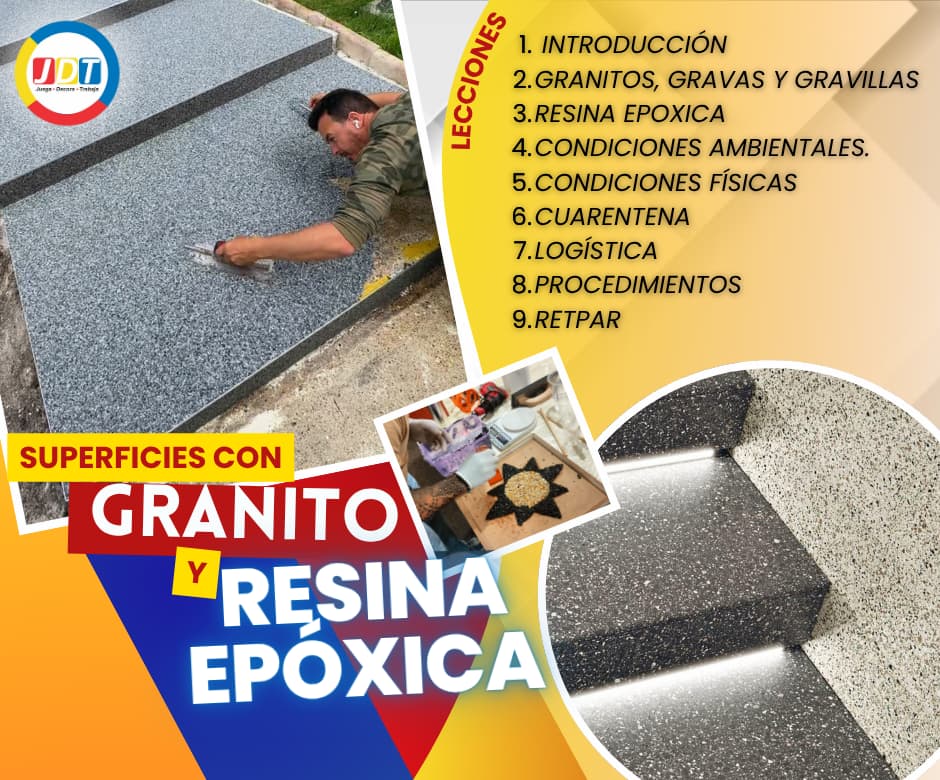 SUPERFICIES CON GRANITO Y RESINA EPOXICA